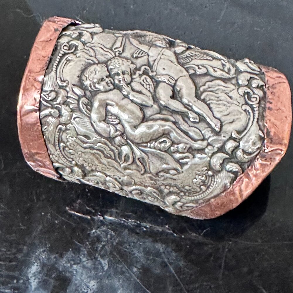 Gorham Sterling Silver Cherub Cuff Copper Cherubim Angel Antique 925 Victorian - Picture 5 of 8